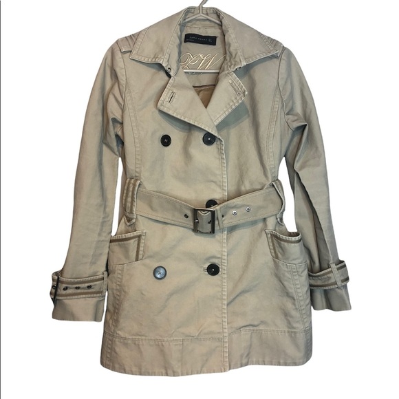 Zara Jackets & Blazers - Zara Woman Double Breasted Belted Short Trench Coat, size M